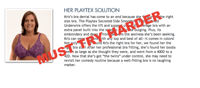 Awful Fitting Advice from Playtex